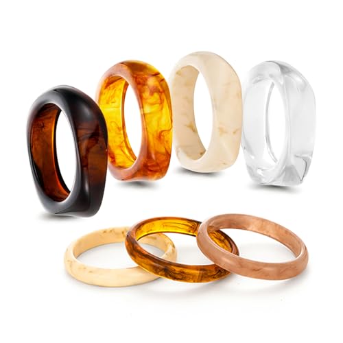 7 Pcs Colorful Acrylic Resin Bracelets Set Irregular Geometric And Round Bangles Colorful Acrylic Square Cuff Wristbands for Women