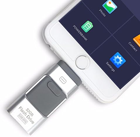 3 in 1 Lightening OTG USB Flash Drive Pen Drive for iPhone/ipad/Android Phones USB 3.0 Pendrive Memory Stick (128GB, Silver)