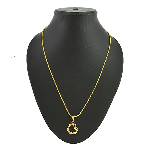 Image of Handicraft Kottage 1gm 22Ct Gold Plated chain with Pendant | latest & Stylish Celebrity Inspired Chain /Necklace /Jewellery Set /Fashion jewellery for Men, Women Boys Girls