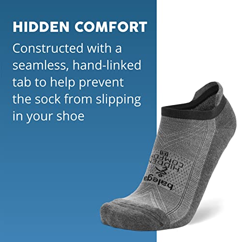 Balega Hidden Comfort No-Show, Heel Tab, Running Socks For Men And Women (White & Black, Charcoal & Gray Large, Set Of Socks) #TOP4