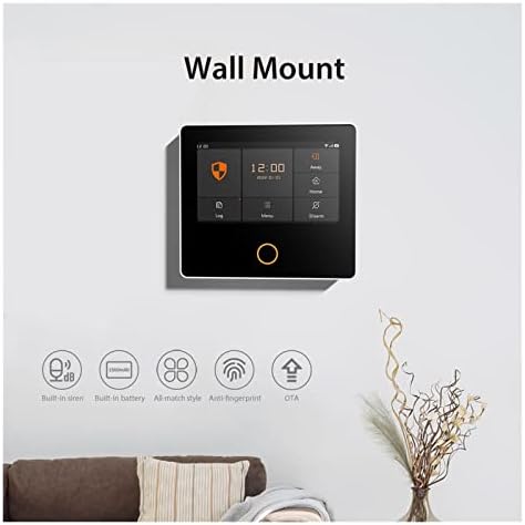 UGPET Wifi Alarm System GSM WiFi Tuya Smart Wireless Home Security Alarm System Built-in Siren Door Window Sensor Kit (Color : Set-A Alarm Panel, Size : E)