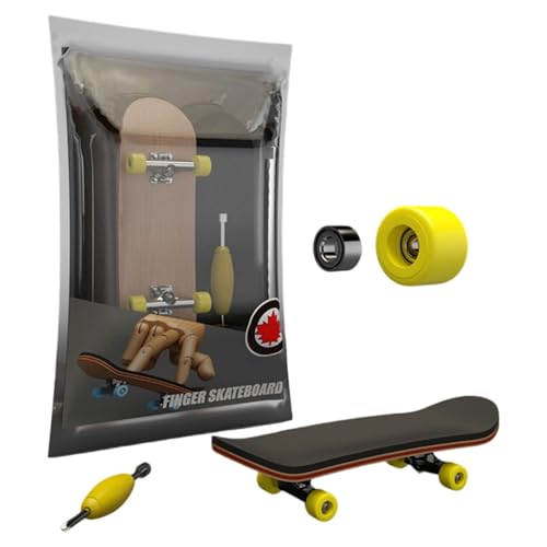 Generisch Monopatines profesionales de madera de arce con herramientas para manualidades creativas, minimonopatines (amarillo, 12 cm)