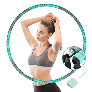 Hula Hoop Reifen Erwachsene, 8 Segmente Abnehmbarer Edelstahlkern Fitness Hoola Hoop Reifen zur Gewichtsabnahme, Ausbildung und Massage, Kommt mit Mini-Maßband