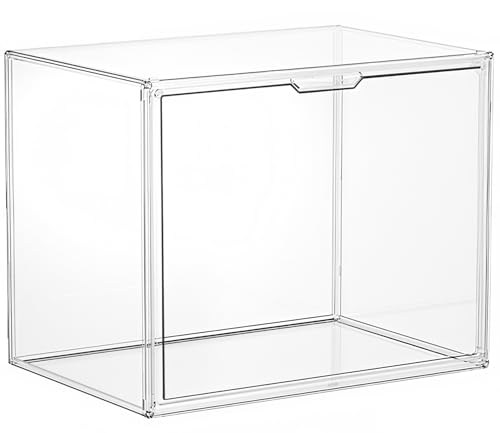 Clear Stackable Storage Bins Acrylic Display Case Acrylic Boxes with Lids Magnetic Lid Storage Bins for Handbags & Purse Large Figures Collectibles Storage Bins for Home Organization(1 Pack)