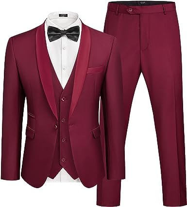 DhingraMen's Slim Fit Tuxedo 3 Pieces Suit Set