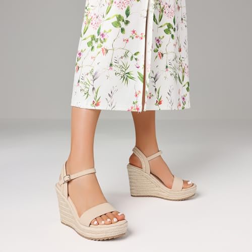 mikarka Wedges Heels Sandals for Women- Open Toe Espadrille Platform Sandal by mikarka - Used condition - Image 2