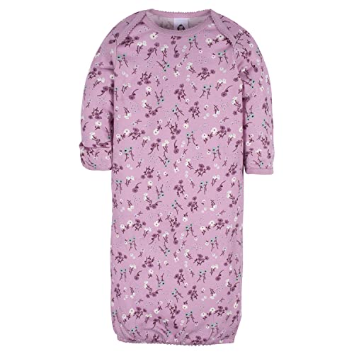 Image of Gerber Baby Girls 4-Pack Sleeper Gown - Soft Cotton Newborn Nightgowns, Elastic Hem Sleepwear Set for Infant Girls