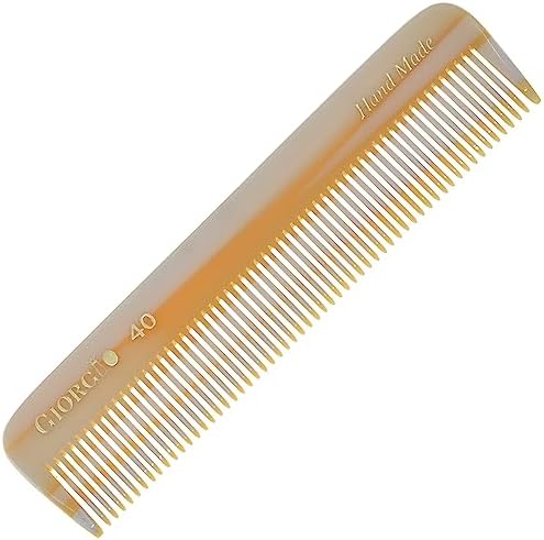 Giorgio G40 Handmade All Fine Tooth Pocket Comb, Hair Comb Straightener for Everyday Grooming Styling Hair, Mustache and Beard for Men Women and Kids, Use Dry or with Balms, Saw Cut and Polished