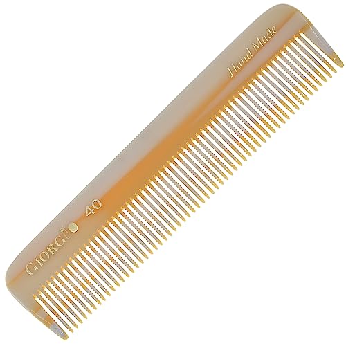 Giorgio G40 Handmade All Fine Tooth Pocket Comb, Hair Comb Straightener For Everyday Grooming Styling Hair, Mustache And Beard For Men Women And Kids, Use Dry Or With Balms, Saw Cut And Polished #TOP7