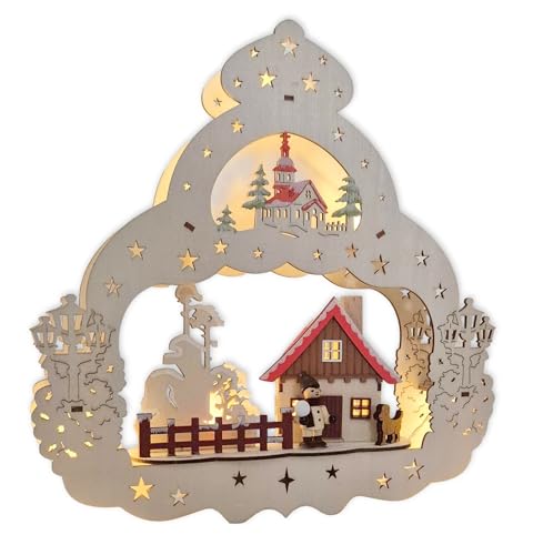 Wichtelstube-Kollektion LED Fensterbilder Weihnachten Holz Winterdorf...
