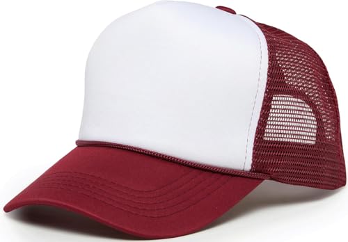 Image of Funky Junque Foam Trucker Hat, Trucker Hats for Women & Men - Blank Adjustable Snapback Mesh Back Baseball Cap
