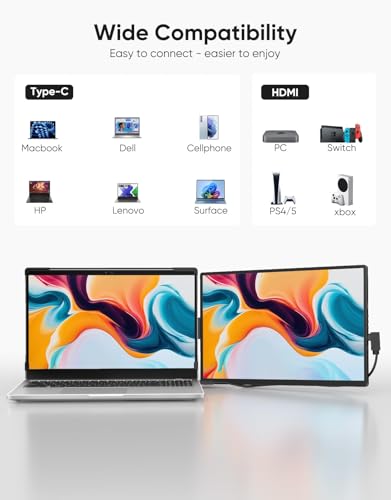 Image of Dopesplay Laptop Screen Extender, 14 inch FHD 1200P IPS External Portable Monitor for Laptop, Plug & Play Dual Screen Monitor for 14 inch-17 inch Laptops, Compatible with Mac, Wins, Chrome, Android, Dex