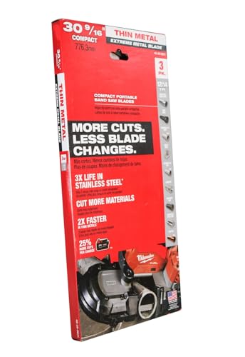 AIROXY for Milwaukee 48-39-0631 30-9/16 12/14 TPI Compact Metal Band Saw Blade 3 Pack