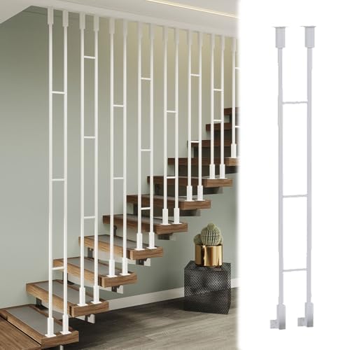 Balustres d'escalier en fer forgé adaptables pour sécuriser un garde-corps blanc - 2