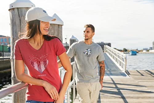 Life is Good. Womens Crusher Vee Heart Of Hearts, Jet Black4