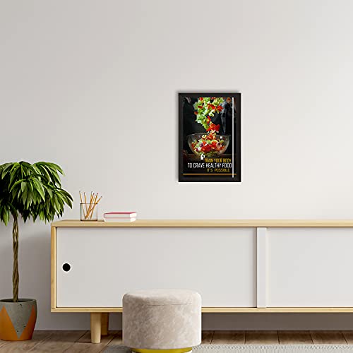 Image of eCraftIndia Train Your Body to Crave Healthy Food, Its Possible Motivational Quote Satin Matt Texture UV Art Painting