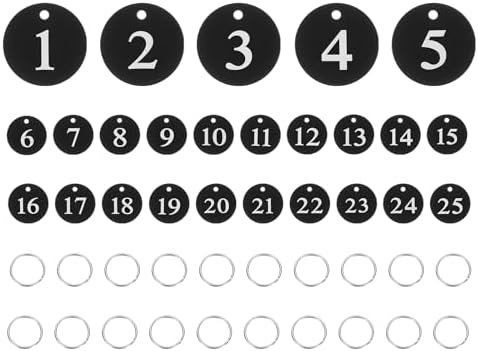 Amazon.com : PATIKIL 25PCS Number Tags 1-25, Number Key Tags Aluminum ...