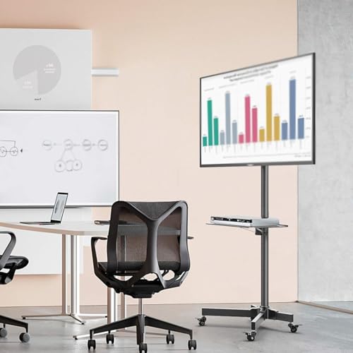 Soporte móvil para TV con ruedas, ajustable en altura, para pantallas de 23-60" miniatura 4