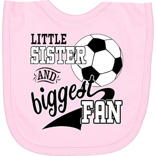 inktastic Little Sister and Biggest Fan- Soccer Player Newborn Bib