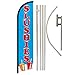 Slushies Windless Banner Advertising Flag & Pole Kit - Perfect for Convenience Stores, Festivals, Carnivals