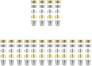 FAVOMOTO 80 pcs Portable Pin Protectors Supplies Bronze for Convenient Thimbles Accessories Metal Fingertip Cross Quilting Protector Decorative Shield Tools Sewing Craft Embroidery