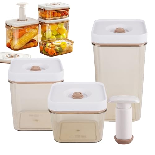 SVCEQZE Recipientes de sellado al vacío | Caja hermética de preparación de alimentos | Recipiente apilable al vacío para refrigerador, preparación de comidas, cocina, apartamento, despensa, aperitivos