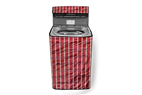 Image of Stylista Washing Machine Cover Compatible for LG 8 kg T9077NEDL1 Fully-Automatic Top Load Plaid Red
