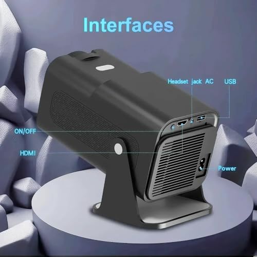 Image of Hy320 Mini Portable Projector-5G WiFi 6,Bluetooth 5.0 and Android 11,Support 4K and 1080P Full Hd, Led Projector with 4D /4P and Auto Correction,180 Rotation,Electronic Zoom