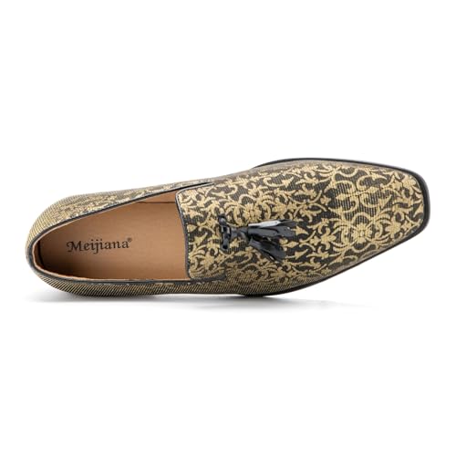 Image of Meijiana Mens Loafers Wedding Dress Shoes Slip-On Loafers for Men Tuxedo Suit Shoes
