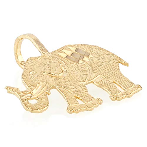 Ioka - 14K Yellow Gold Elephant Charm Tiny Pendant For Necklace or Chain2