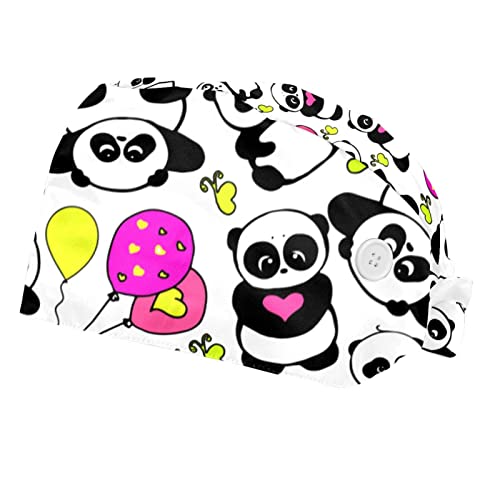 Casquette pour Hommes Femmes Anti Transpiration Chapeau de Travail Panda Réglable