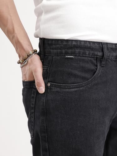 Image of WROGN Men's 100% Cotton Jeans | Solid | Anti Fit