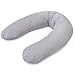 Theraline Stillkissen & Schwangerschaftskissen Dodo Pillow Premium - 180 cm inkl. Bezug aus Baumwolle - Leise und feine Perlen, schadstoffgeprüft, maschinenwaschbar - Punkte Grau