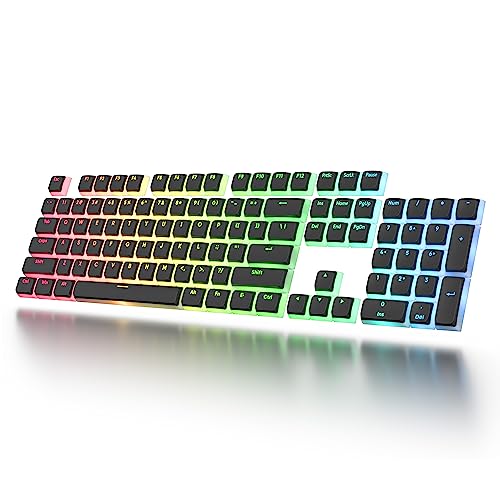 Image of surmen Pudding Keycaps Double Shot PBT Keycaps XDA Profile Translucent Layer Replacement for Full Size, TKL, 75%, 60% Layouts(Black)