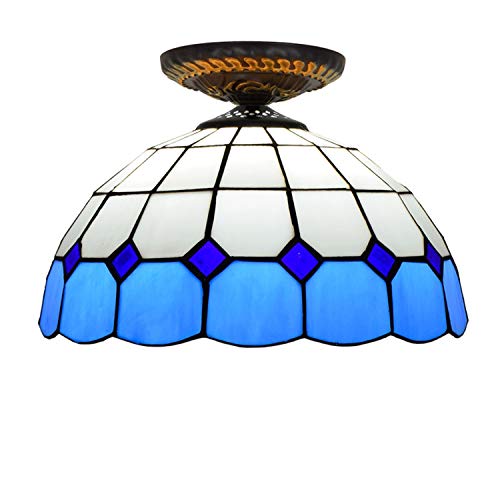 Iluminación De Techo con Vidrieras, Luces De Techo con Vidrieras, Estilo Tiffany, Pantalla De Cristal Simple para Lámpara De Techo para Sala De Estar
