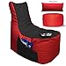 Produktbild Sitzsack 3er Set Big Gamer Sessel mit EPS Sytropor Füllung - Rückenkissen - Hocker Sitzsäcke Sessel Kissen Sofa Sitzkissen Bodenkissen (Big Gamer Sitzsack 3er Set 2-farbig, Rot - Schwarz)