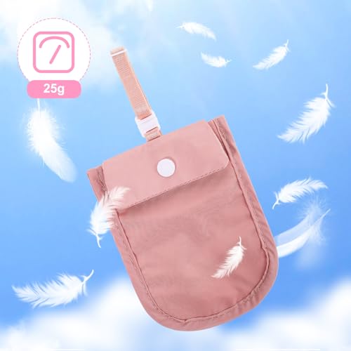 Image of Hidden Travel Bra Wallet, Money Belt For Travel Women Hidden with Adjustable Elastic Strap for Traveling Suitable for all Bra Sizes Passport Holder for Passport Money Valuables (Pink)