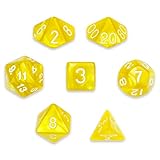 7 Die Polyhedral Dice Set - King's Ransom (Gold Pearl) with Velvet Pouch by Wiz Dice by Wiz Dice