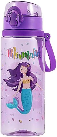 Home Tune 24oz Kids Water Bottle for School Girls, Soft Chug Lid, BPA FREE, Leak Proof, Easy Clean - Mermaid
