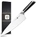 Chef Knife Knives 8 Inch - Chefs Kitchen Professional Cooking Blade - FOX Series Combine Stylish Ebony Wood Handle w/Functional Razor Sharp German High Carbon Stainless Steel - Premium Gift Box