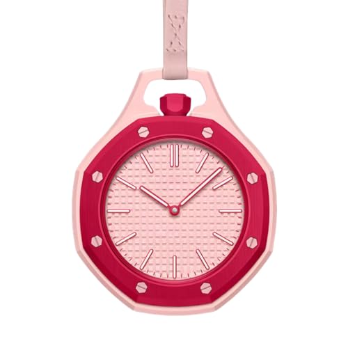 GOLDENIZE FASHION Royal Pop Quartz Pocket Analog Watch Fashion Hanging Pendant Watch Unique Casual Multicolor Dial Pocket Watch for Boy's & Girl's Pocket Watch for Gift (Pink)