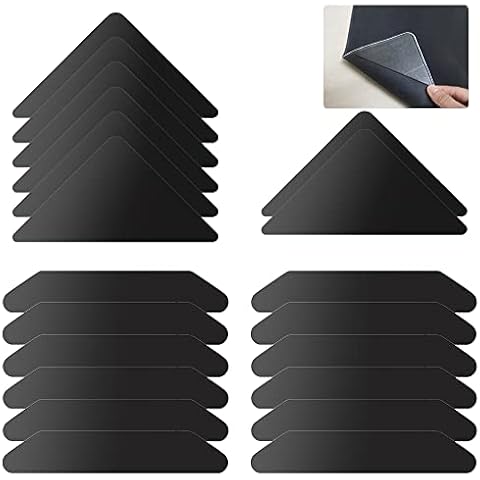 20 PCS Rug Grippers, MaehSab Non Slip Area Rug Pads, Washable Carpet Corner Anti-Slip Grip for Hardwood Floors and Tile, Adhesive Tape for Non-curling Carpet Cover