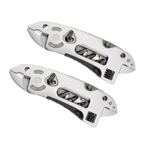 BAZEITFLOW 2 piezas Alicates Multiherramientas Portátiles con Bloqueo Seguro Compactos y Ergonómicos para Camping y Supervivencia Herramienta Multiusos para Corte de Alambre y Reparación