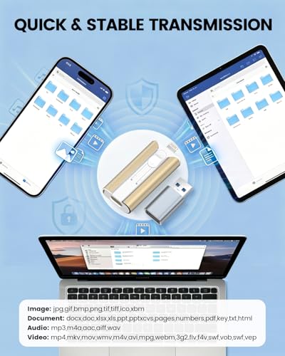 Image of MFI Certified 512GB Flash Drive - Photo Stick and USB Stick Offers Photo /Video Storage, The External Storage is Compatible with iOS, Android, and Pc,1 Pack (Gold)(Available Space: ~484GB)