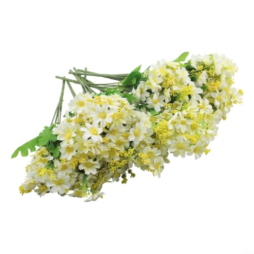 Ramo de flores artificiales moradas de seda con 28 cabezas para decoración 6