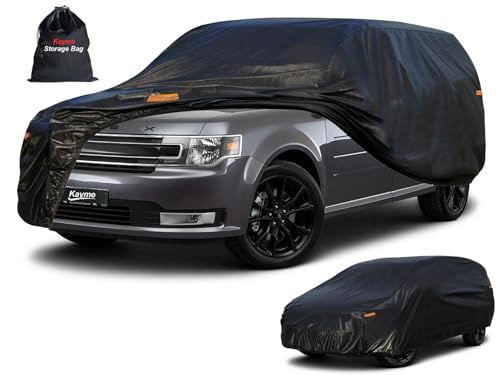 Image of Kayme 10 Layers SUV Car Cover Waterproof All Weather [See Vehicle Size Chart for Accurate Fit] Heavy Duty Full Exterior Cover Outdoor Sun Rain Snow Wind UV Protection. Size S5 (See Size Chart)