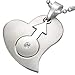 Produktbild ORDO Diamonds® Stahlanhänger, Anhänger aus 316L Stahl, Anhänger aus Chirurgenstahl, Damen Anhänger, Gender-Symbol, Herz, Zirkonia, 28 x 27 mm
