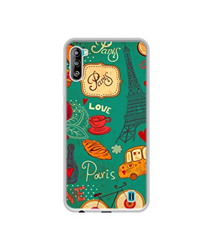 Image of Paris Love Print Design Printed Silicon Soft TPU Back Case Cover for Lava Z2