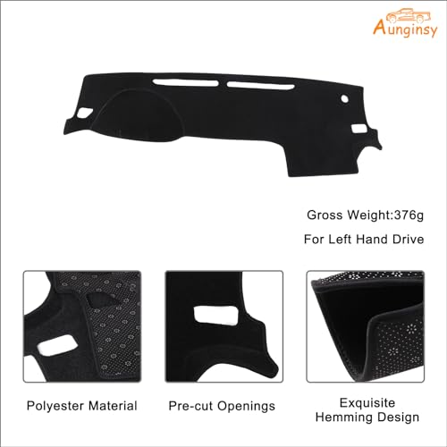 Image of Aunginsy Car Dashboard Cover Mat Compatible with Toyota Tacoma 2016-2023, Pickup Dashboard Dash Cover Nonslip Black Mat Sun Pad Dash Carpet Sunshade Glare UV Rays Protector Car Interior Accessories