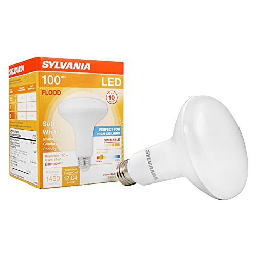 Image of Sylvania LED Flood BR30 Light Bulb, 100W Equivalent Efficient 17W, Dimmable 2700K, Soft White - 1 Pack (40288)